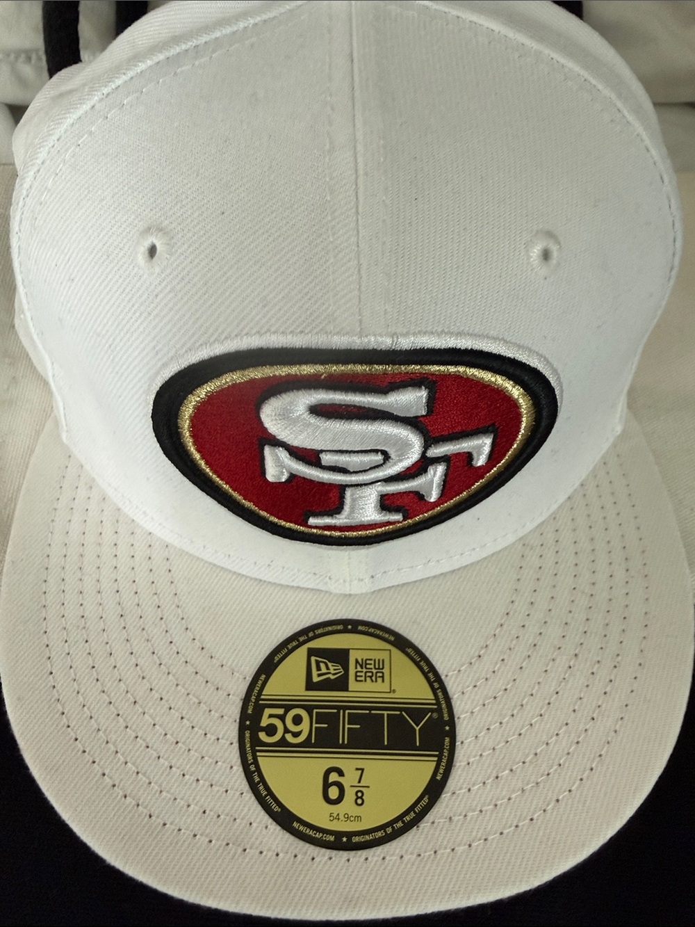 New Era 59FIFTY White San Francisco SF Embroidered Fitted Hat
